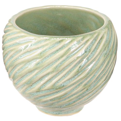 Itens Tigelas de cerâmica em design espiral verde Ø9cm H7cm 4 unidades