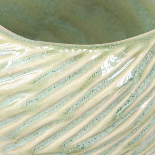 Itens Tigelas de cerâmica em design espiral verde Ø9cm H7cm 4 unidades