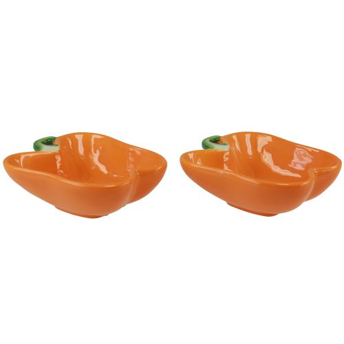 Floristik24 Tigelas de cerâmica decoração com pimenta laranja 16x13x4,5cm 2 unidades