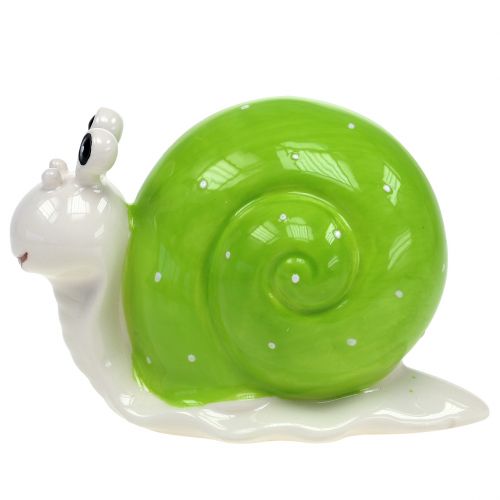 Floristik24 Caracol de cerâmica 12cm verde 4 unidades
