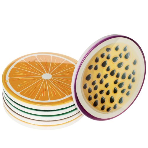 Conjunto de porta-copos em formato de frutas, decoração de mesa, para cozinha e sala de estar, 10 cm, 6 peças.