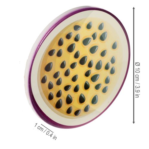 Itens Conjunto de porta-copos em formato de frutas, decoração de mesa, para cozinha e sala de estar, 10 cm, 6 peças.