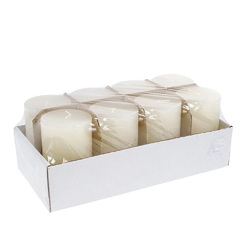 Floristik24 Vela creme 60 mm x 100 mm 8 unidades
