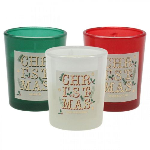 Velas perfumadas em um conjunto de presente de vidro velas de Natal 7cm 3pcs
