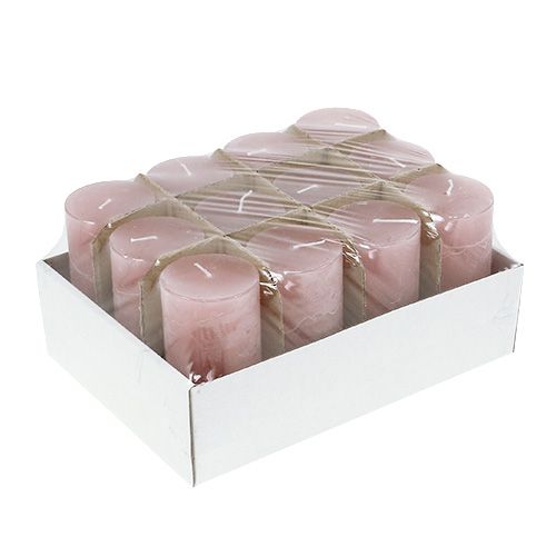 Floristik24 Vela rosa velha 50 mm x 100 mm tingida 12 unidades
