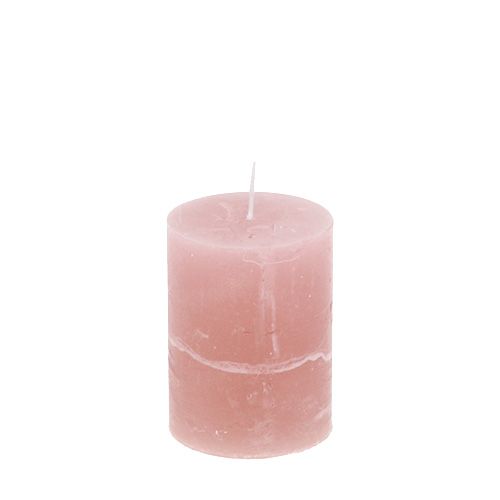 Vela rosa velha 60 mm x 80 mm tingida 8 unidades