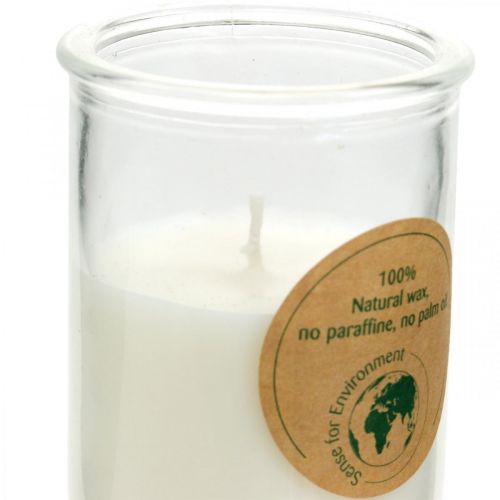 Floristik24 Vela em vidro vela de soja em cera de soja com cortiça branca Ø5,5cm A8,5cm
