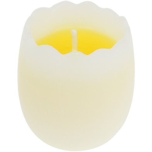 Floristik24 Vela em um ovo amarelo 5,5 cm 3pcs