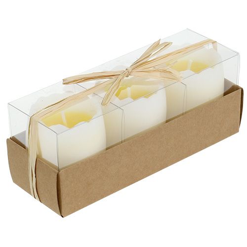 Floristik24 Vela em um ovo amarelo 5,5 cm 3pcs