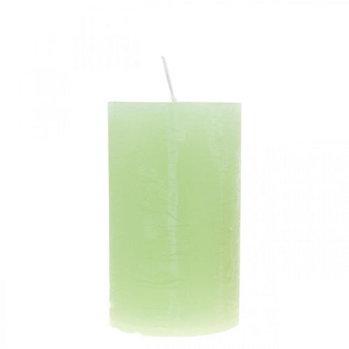 Floristik24 Pilar velas cor verde claro 60×100mm 4pcs