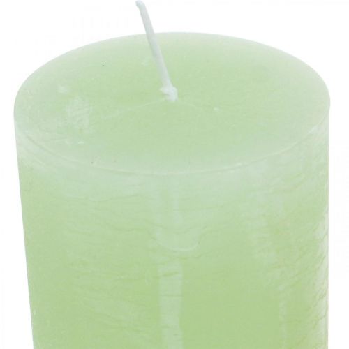 Itens Pilar velas cor verde claro 60×100mm 4pcs