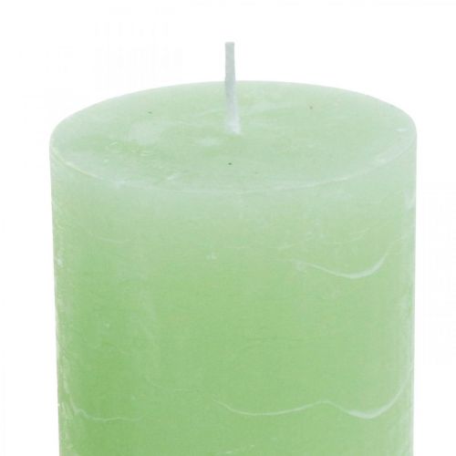 Itens Velas pilares cor sólida verde limão 70×100mm 4 un