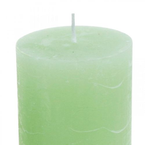 Itens Pilar velas cor verde claro 70×100mm 4pcs