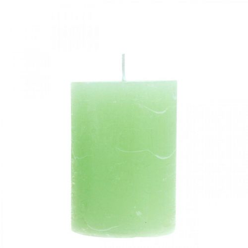 Floristik24 Pilar velas cor verde claro 70×100mm 4pcs