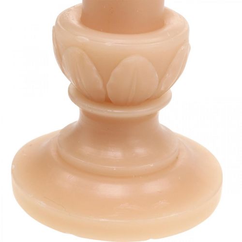 Floristik24 Vara Decorativa Vela Salmão Vela Nostálgica Decoração Cera Colorida Sólida 25cm