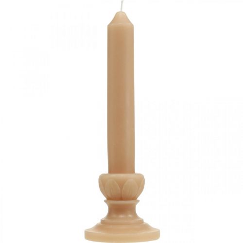 Floristik24 Vara Decorativa Vela Salmão Vela Nostálgica Decoração Cera Colorida Sólida 25cm