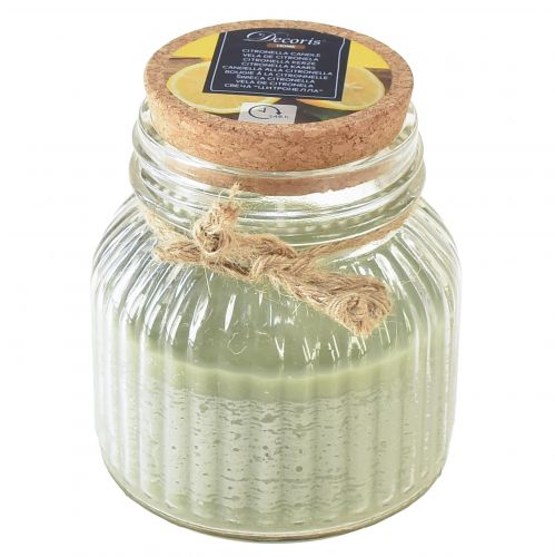 Itens Vela perfumada em vidro Vela de citronela verde oliva Alt.11,5cm
