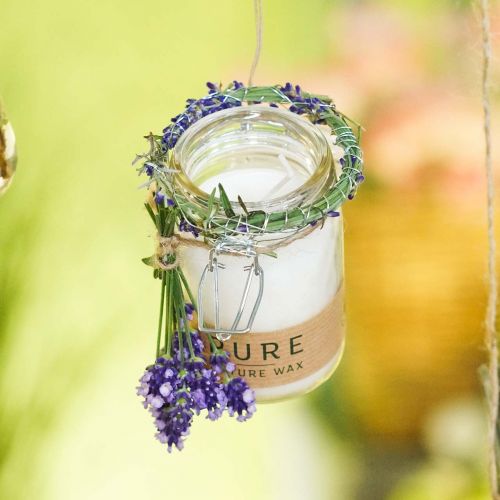 Itens Vela em decoração de vidro com tampa Pure Nature vela cera cera de abelha azeite de oliva