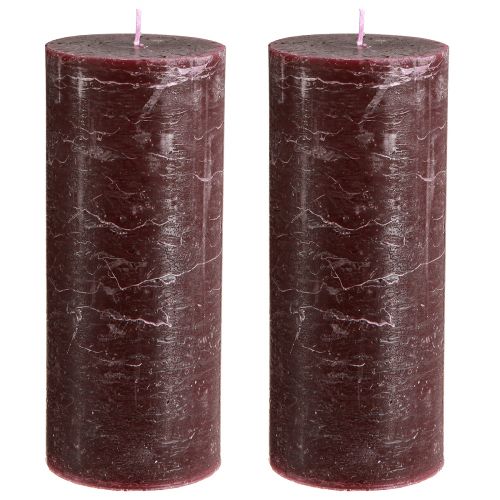 Itens Velas Velas pilar Borgonha cor sólida 85x200mm 2 un