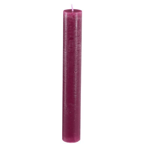 Floristik24 Velas cor sólida em bastão Berry 34x240mm 4 un
