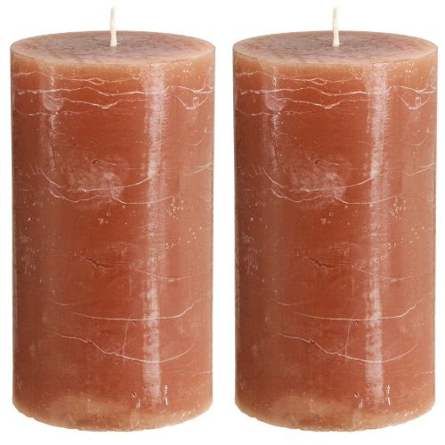 Itens Velas pilar caramelo tingido 85×150mm 2 un