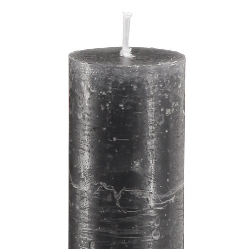 Floristik24 Velas em bastão cor sólida antracite 34x300 4 un