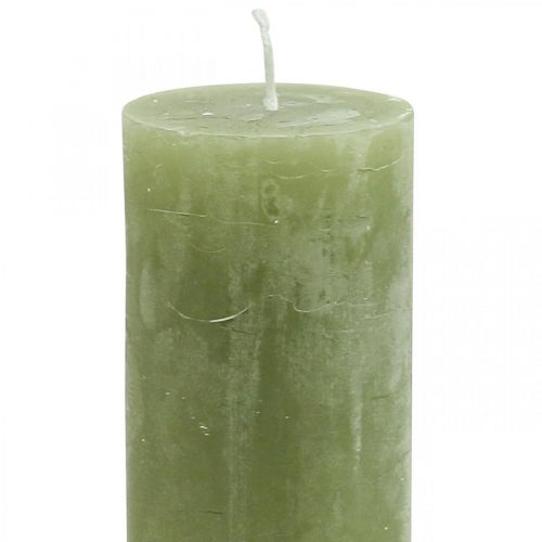 Itens Velas cor sólida velas pilar verde azeitona 50×100mm 4 un