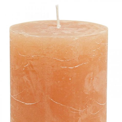 Itens Velas cor sólida Velas pilar Laranja Pêssego 70×100mm 4 un