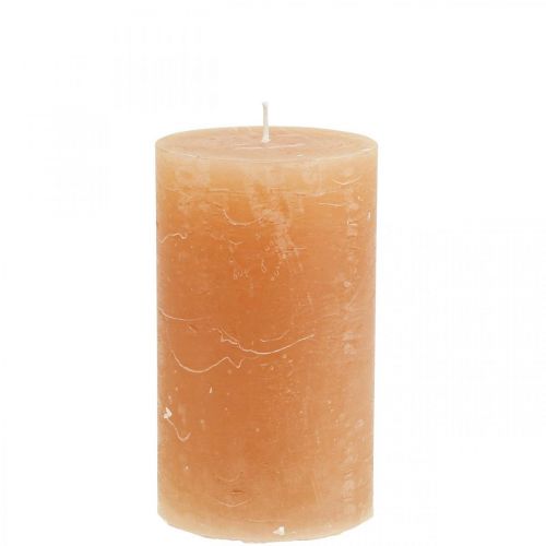 Itens Velas de cor sólida Velas de pilar laranja pêssego 70 × 120 mm 4 unidades