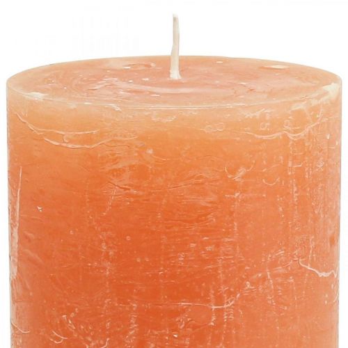 Itens Velas de cor sólida Velas de pilar laranja pêssego 85 × 120 mm 2 unidades