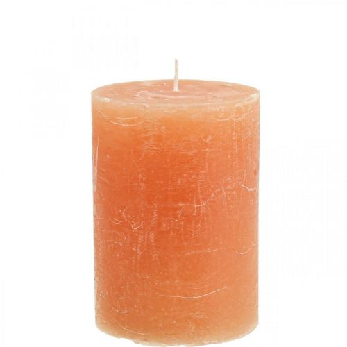 Velas de cor sólida Velas de pilar laranja pêssego 85 × 120 mm 2 unidades