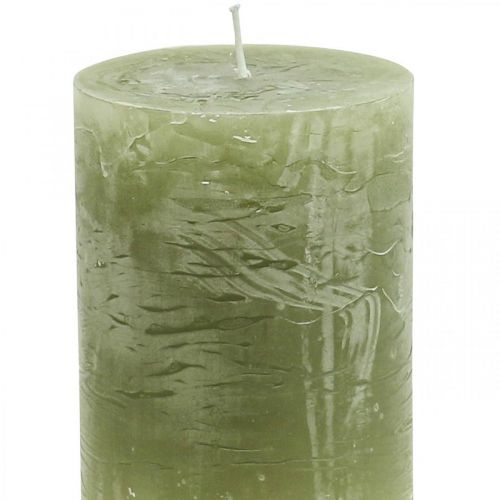 Itens Velas cor sólida velas pilar verde azeitona 60×80mm 4 un