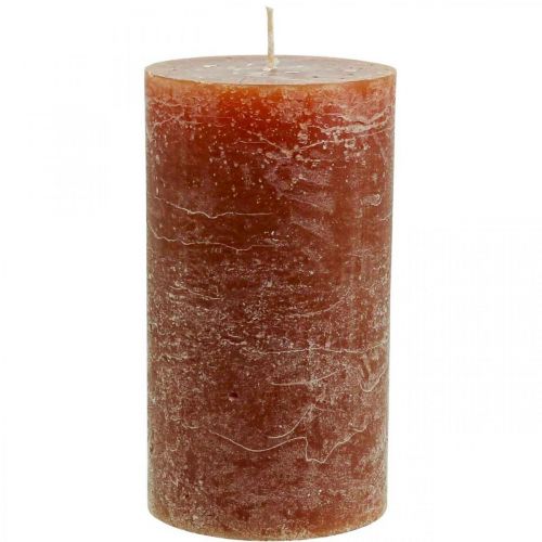 Velas cor sólida velas pilar castanho-avermelhadas 85×150mm 2 un
