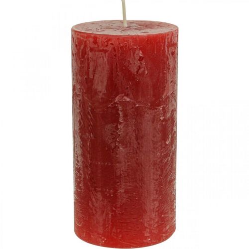 Itens Velas coloridas Vermelho Rústico autoextinguível 70×140mm 4pcs