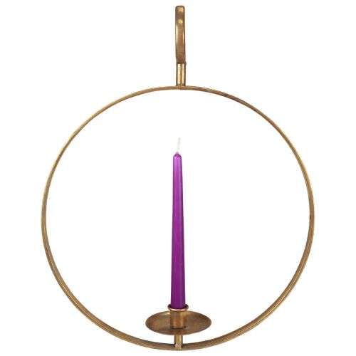 Itens Castiçal para pendurar decoração em metal dourado vintage Ø38/H48cm