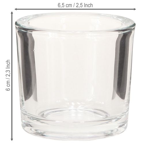 Itens Pote de vidro para vela Mini balde de vidro transparente Ø6,5cm H6cm 6 unidades