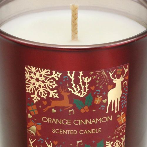 Itens Vela perfumada Natal laranja, canela copo vermelho Ø7/ Alt.8cm