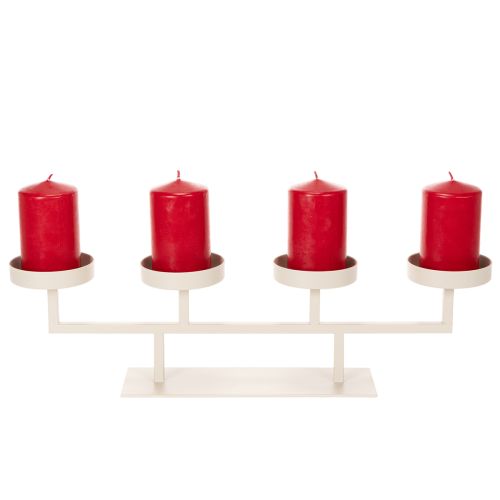 Castiçal moderno com quatro pratos para velas, 47 cm | Floristik24.pt