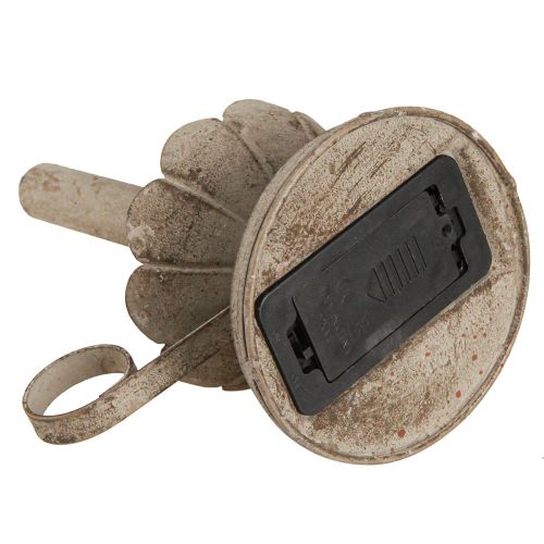 Itens Castiçal antigo com vela LED de metal com luz quente Alt.22cm