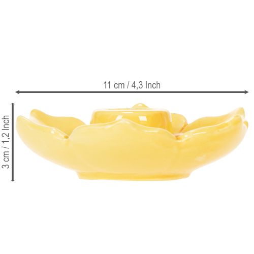 Itens Castiçais de cerâmica em formato de flor para velas cônicas, 11 cm, 2 peças.