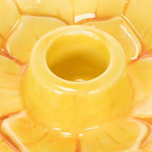 Itens Castiçais de cerâmica em formato de flor para velas cônicas, 11 cm, 2 peças.