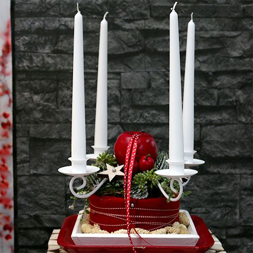 Floristik24 Vermelho maçã decorativo, 6cm brilhante 6 unidades
