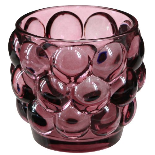 Itens Castiçal porta-velas de vidro em baga Ø7cm Alt.7cm 6 un
