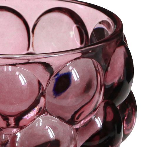 Itens Castiçal porta-velas de vidro em baga Ø7cm Alt.7cm 6 un