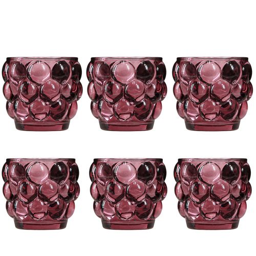 Itens Castiçal porta-velas de vidro em baga Ø7cm Alt.7cm 6 un