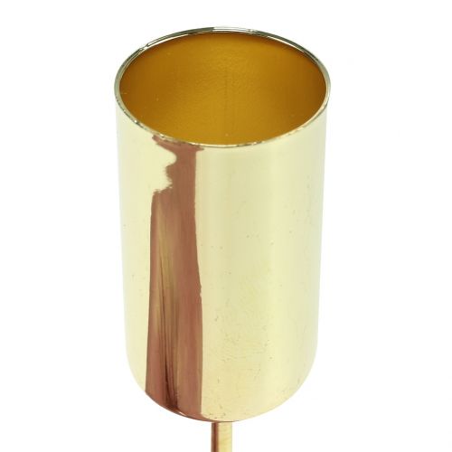 Itens Castiçal dourado para velas em bastão Ø2,2cm 4 un