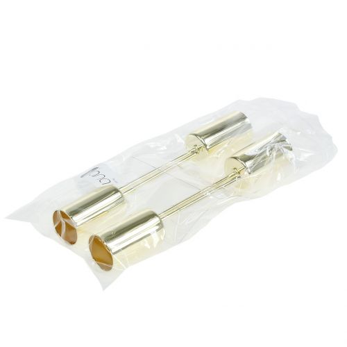 Itens Castiçal dourado para velas em bastão Ø2,2cm 4 un