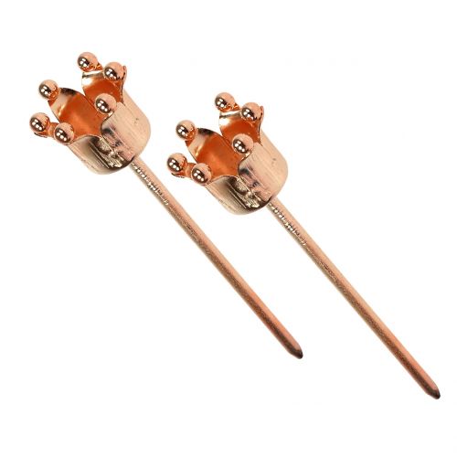 Floristik24 Castiçal coroa cobre Ø2,2cm Alt.7cm 4 unid.