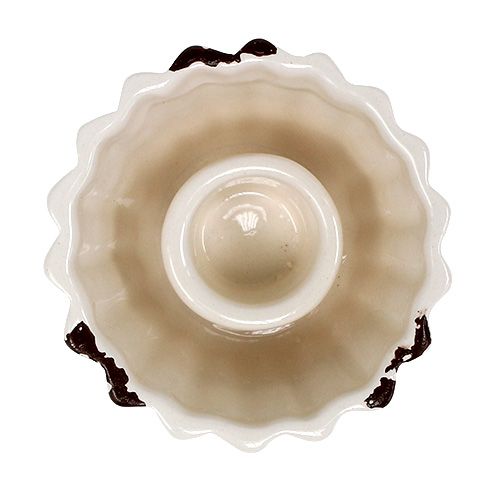 Floristik24 Suporte de vela forma de bolo creme Ø7cm H4cm