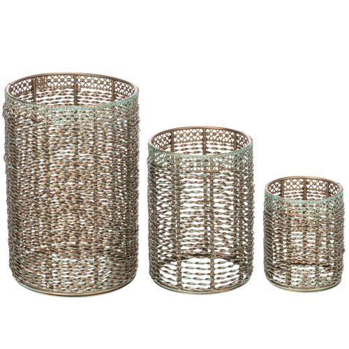 Castiçais de metal para velas pequenas, Ø8/10/13cm, conjunto de 3 | Floristik24.pt